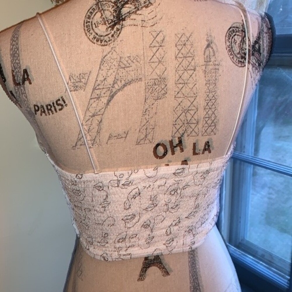 White Crop Tank with Face Design S - Picture 3 of 5